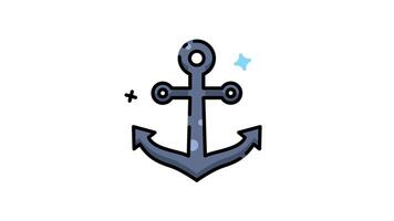 animation icon of Anchor with a shiny sparkle. video