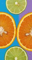 Colorful Display of Fresh Orange and Lemon Slices with Visible Seeds photo