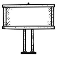 Hand drawn blank sign on a wooden post perfect for custom text and branding. vector