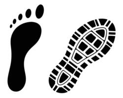 Footprint and shoe print isolated on white background symbolizing movement and travel concepts vector