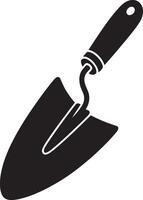 Black and white garden trowel icon illustration vector