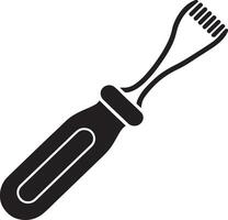 Black and white icon of a putty knife tool vector
