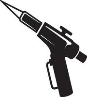 Black and white icon of a caulking gun vector