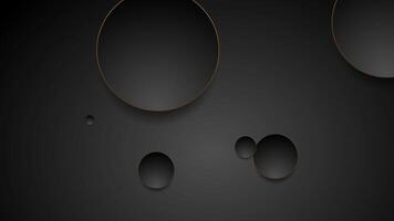 Tech geometric motion background with abstract bronze and black circles video