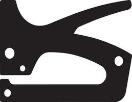 Black and white icon of a heavy duty stapler vector