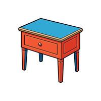 Illustration of a single drawer bedside table with legs vector