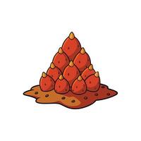 Cartoon tropical fruit pile with a triangle arrangement shape vector