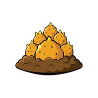 Cartoon Illustration of Animated Root Vegetables Emerging from Soil vector