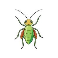 Cartoon Grasshopper Character Illustration on White Background Stock Image vector