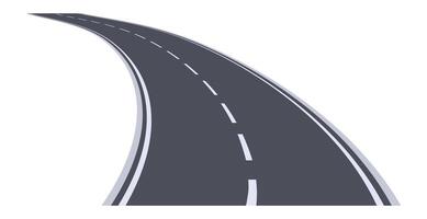 Winding road stretching into the distance against a white background, evoking feelings of journey, adventure, and the allure of the unknown. Perfect for themes of exploration and freedom vector
