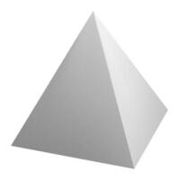 White pyramid standing on white background representing stability, growth, success, power, hierarchy, business, strategy, vision, leadership, achievement and progress vector