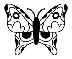 Beautiful black and white butterfly with decorative wings, perfect for children's books, coloring books, or any design that needs a touch of nature vector
