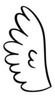 Simple line art depicting a wing gracefully flapping in the wind, capturing the essence of freedom, flight, and the enchanting beauty of nature vector