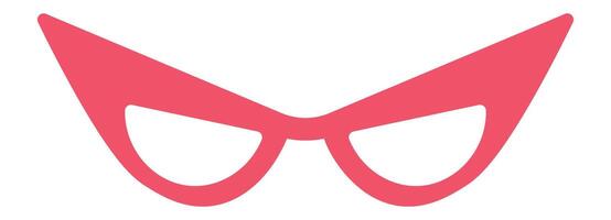Stylish pink cat eye glasses represent confidence, mystery, and a touch of retro charm, adding a playful and intriguing element to fashion or character design vector