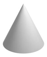 White cone standing on a white background representing geometry, simplicity, and minimalism, perfect for educational or abstract design projects vector