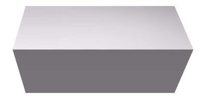 Gray rectangular cuboid standing on a white background, representing concepts of stability, simplicity, and geometry, ideal for architectural or design projects vector