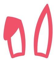 Cartoon drawing of pink bunny ears pointing up, symbolizing easter celebration and cuteness, perfect for festive designs and children projects vector