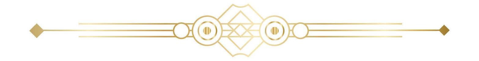 Golden art deco divider with geometric shapes and lines forming an elegant design, perfect for adding a touch of luxury and sophistication to any project vector