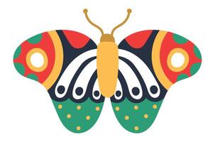 Butterfly with colorful wings and decorative patterns representing beauty of nature, suitable for children's books, illustrations, and nature themed projects vector