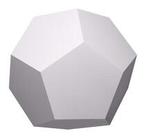 3D rendering featuring a gray dodecahedron rotating against a pure white background, forming an intriguing abstract and geometric composition that captivates the viewer's eye vector