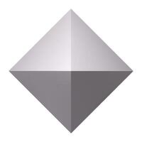 Gray octahedron rotating showing different shades of gray creating a beautiful gradient with white background, perfect for illustrations related to geometry, architecture, and design vector