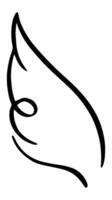 Continuous line drawing of a simple bird wing symbolizing freedom, spirituality, and hope, ideal for minimalist designs and nature inspired projects vector