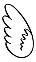 Hand drawn wing with simple lines, conveying a sense of lightness and freedom, ideal for projects related to spirituality, dreams, and fantasy vector