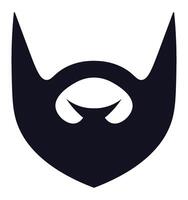 Stylized drawing representing a full black beard and mustache isolated on a white background, ideal for barbershops, men's fashion and personal care products vector