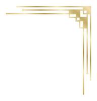 Elegant golden art deco corner border framing a pristine white background, enhancing sophistication and luxury while serving as a striking design element for various invitations and celebrations vector