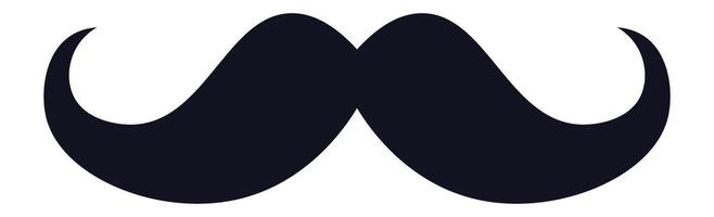 Large, upwardly curving handlebar mustache symbolizing masculinity, old fashioned style, and possibly a disguise, set against a white background vector
