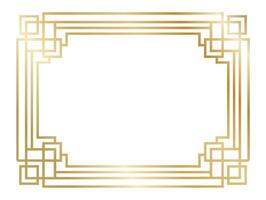 Golden art deco frame creating a sophisticated border with geometric lines, ideal for invitations, posters, or any design requiring a touch of vintage elegance vector