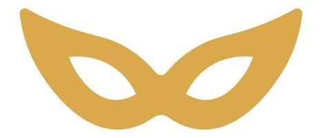 Gold masquerade mask isolated on a white background, representing celebration, mystery, and disguise, perfect for carnival events and festive occasions like parties and balls vector