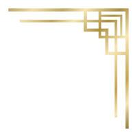 Elegant golden frame with art deco geometric design decorating a white background, perfect for adding a touch of luxury and sophistication to any project vector