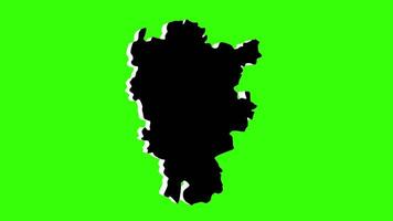 green screen 3d map of Telsiai District Municipality in Lithuania video