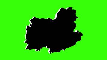 green screen 3d map of Trakai District Municipality in Lithuania video