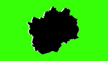 green screen 3d map of Rietavas Municipality in Lithuania video
