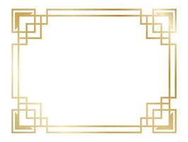 Elegant gold art deco frame providing a sophisticated border, adding vintage glamour and timeless style to any design project with geometric precision and luxurious aesthetic vector