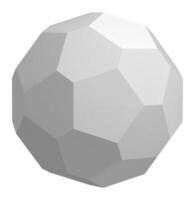Gray polyhedron rotating in white space represents a perfect blend of mathematics, art, and design, making it an ideal visual for projects related to geometry, technology, or modern abstract art vector