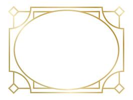 Golden oval frame with art deco style design creating an elegant border, perfect for invitations, certificates, or any design project requiring a touch of vintage sophistication vector