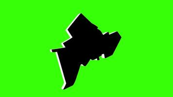 green screen 3d map of Linkuva in Lithuania video