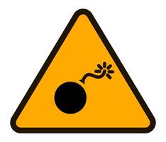 Bomb with a burning fuse positioned within a yellow triangular warning sign, symbolizing imminent danger and emphasizing the critical need for caution and effective safety measures vector