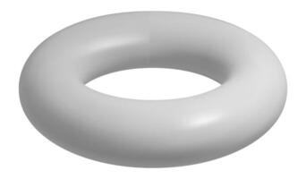 Gray torus floats on a white background, representing infinity, mathematical concepts, and three dimensional geometry, perfect for educational or abstract design projects vector