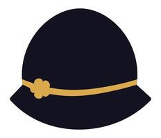 Stylish female hat adorned with a golden ribbon and delicate flower, enhancing elegance and sophistication in any outfit while embodying timeless vintage charm and chic design vector