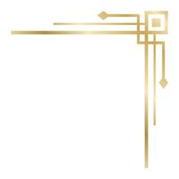 Elegant golden art deco corner is creating a sophisticated frame with rhombus and square shapes decorating a white page, perfect for invitations, certificates or announcements vector