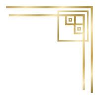 Golden art deco corner with geometric shapes creating an elegant frame for certificates, diplomas, awards, invitations, menus, labels, and other documents vector