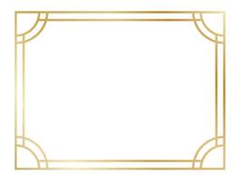 Golden art deco frame creating an elegant border with rounded corners, perfect for invitations, certificates, or any design requiring a touch of vintage sophistication vector