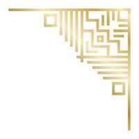 Golden art deco corner serving as an exquisite design element enhances invitations, greeting cards, certificates, posters, and web graphics with a touch of luxury and elegance vector