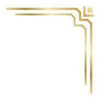 Elegant golden art deco style border creating a right angle on a white background, perfect for adding a touch of vintage sophistication to design projects vector