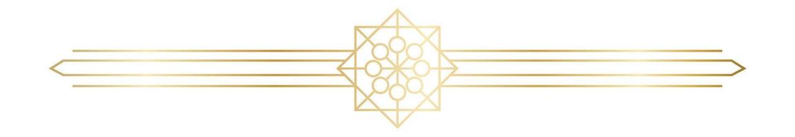 Elegant golden geometric symbol dividing four horizontal lines, creating a sophisticated and minimalist design on a pristine white background, exuding luxury and contemporary style vector