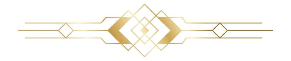 Golden geometric shapes forming an elegant art deco ornament, exuding luxury and vintage charm, perfect for enhancing high end projects and adding a touch of sophistication vector